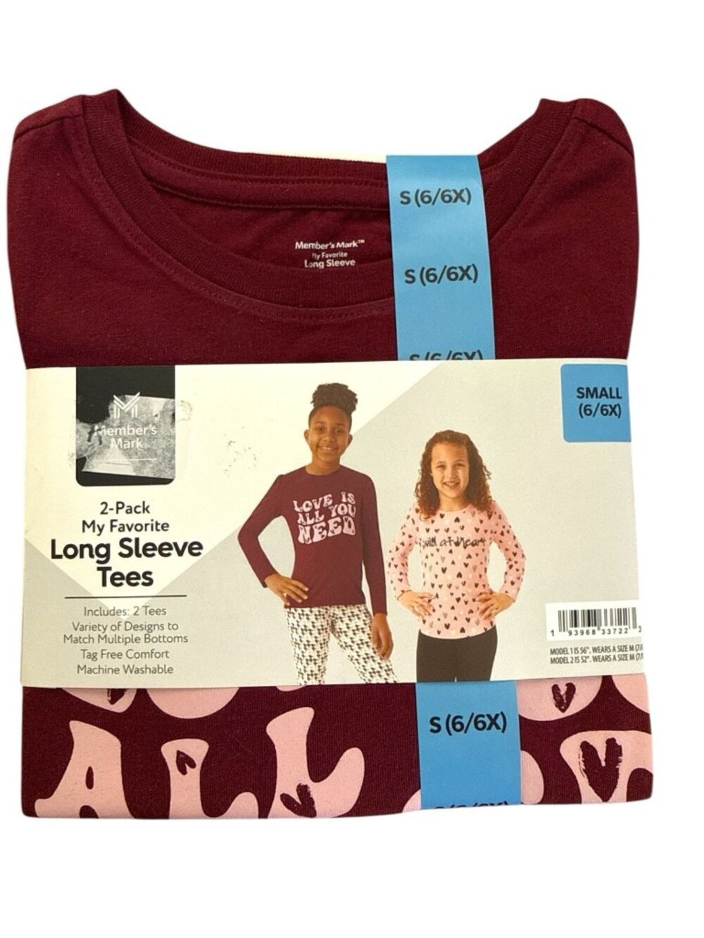 Member's Mark 2-Pack My Favorite Long Sleeve Tees - Small-6/6X-NWT
